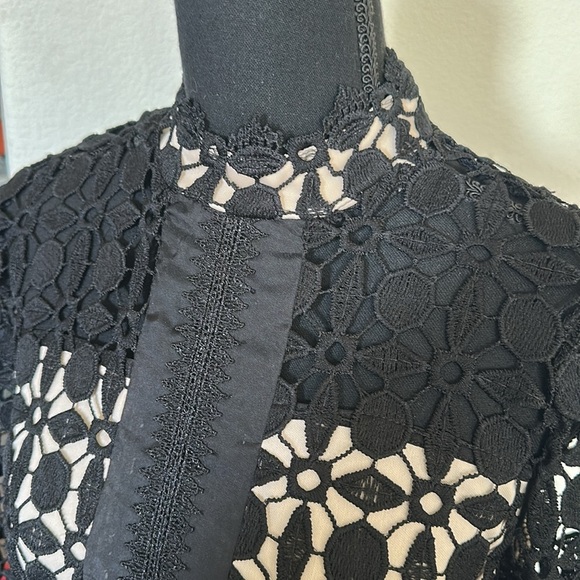 Eilly Bazaar High Neck Mini Dress in Black and White Bodicon Style - Picture 6 of 7